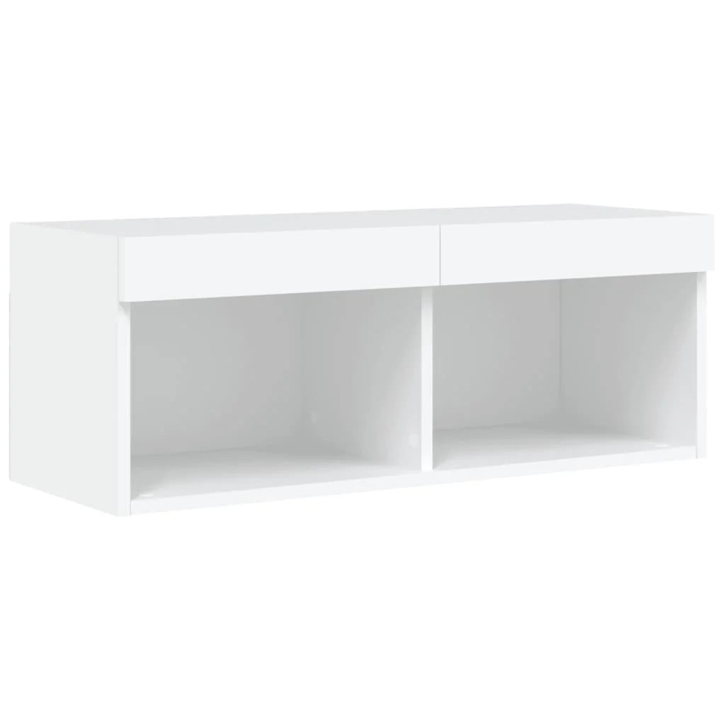 Mobile TV multimediale scaffale TV credenza mobile TV per sala da pranzo soggiorno camera da letto con luci LED 80 x 30 x 30 cm bianco 02_0026614
