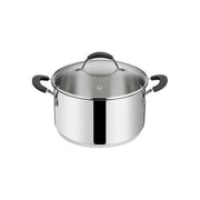 Lagostina 8900547438 Tempra Casseruola in Acciaio Inox 18-10 con Coperchio in Vetro Fondo Lagotherm Adatto Induzione 24 cm colore Acciaio Lucido