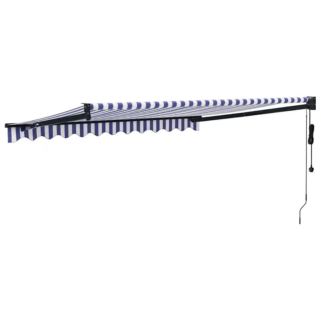 Tenda Sole Automatica Retrattile Blu e Bianca 3,5x2,5 m