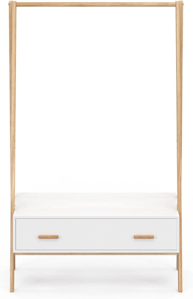 Portapacchi per bambini LEON 130 cm con 1 porta bianca e legno
