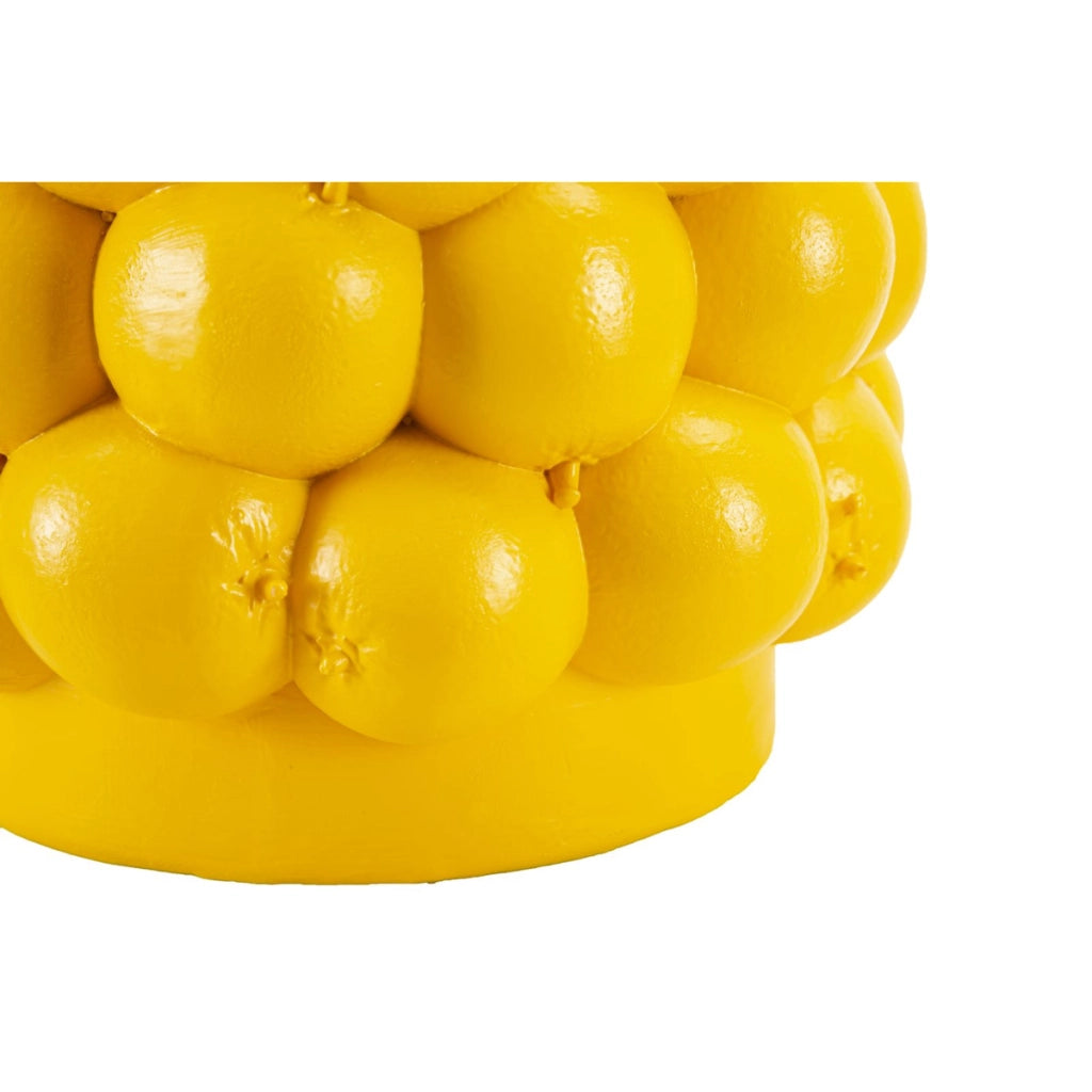 Vaso Decorativo Limoni, Giallo, Poliresina, 21x21x28 cm