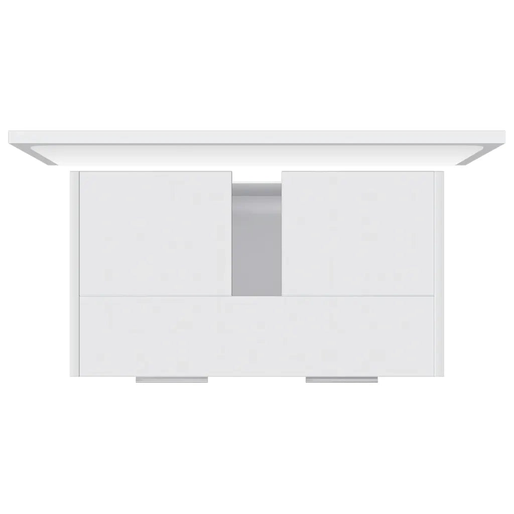 Set Mobili da Bagno Bianco in Legno Multistrato 802579