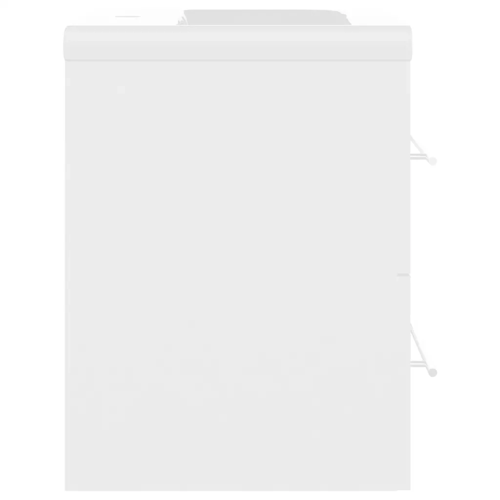 Mobile Bagno con Lavabo Integrato-Lavandino-Lavabo Bianco in Legno Multistrato 807087