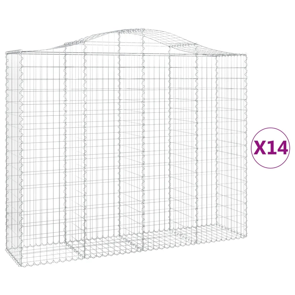 Cesti Gabbioni ad Arco 14 pz 200x50x160/180 cm Ferro Zincato 3145715