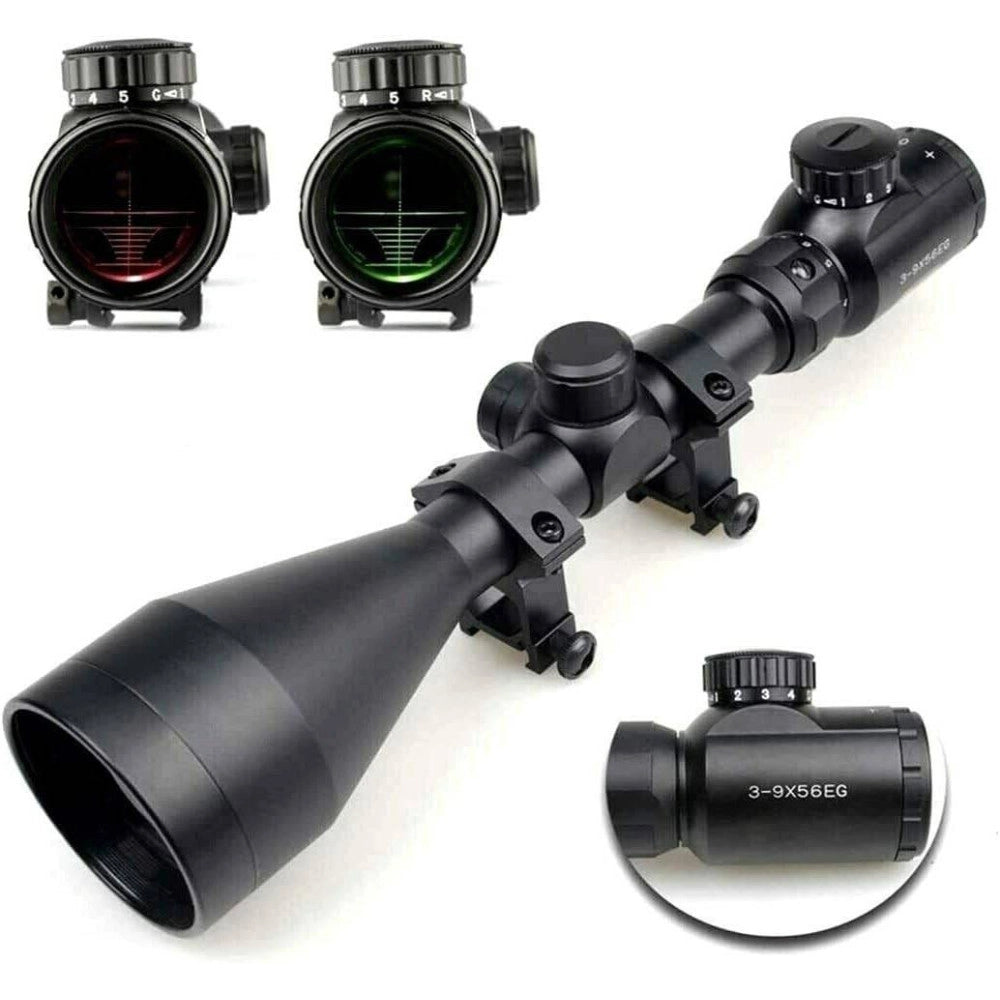 Trade Shop - Mirino Ottico Di Precisione Per Fucile Carabina Con Reticolo Illuminato 3-9x56eg -