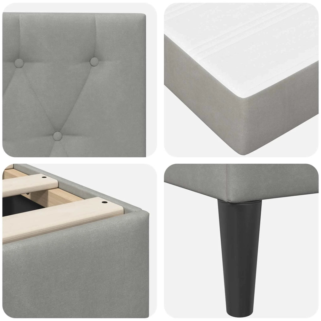 Struttura letto con materasso-Giroletto Grigio chiaro 100 x 200 cm 800010