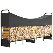 Portabusta legna da giardino esterno ¨C Xylo ¨C copertura impermeabile Oxford 600D 260x38x118 cm nero