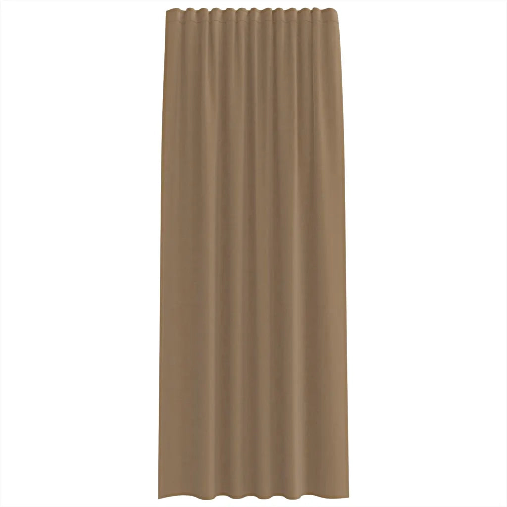 Tende in Voile con Tasche per Aste 2 pz Marrone Chiaro 4102223
