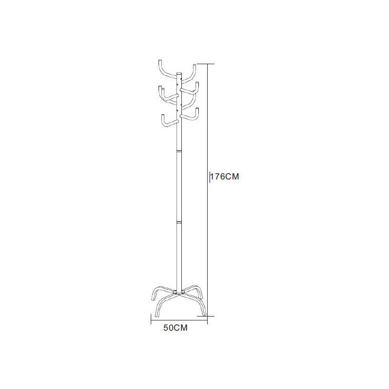 Appendiabiti Jeff In Metallo Nero Dimensione 50x50x176cm