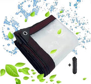Zeppa trasparente con occhielli, tenda acqua, trasparente, per pannelli laterali, gazebo, esterno, arredamento esterno, tenda o giardino, 3 x 3 m