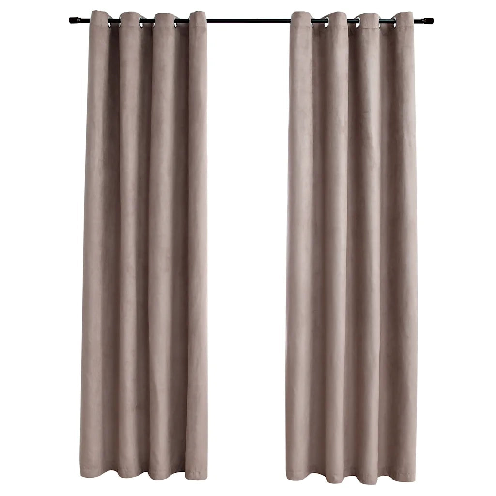Tende Oscuranti | Tende Blackout con Anelli Metallo 2 pz Grigio Talpa 140x225 cm