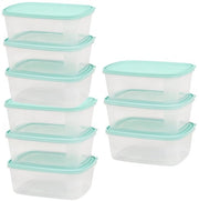 Contenitori alimentari stivocabili e aerei, con più compartimenti per frigorifero/congelatore, contenitori alimentari con coperchio, scatole da picnic stivocabili, plastica BPA libera, 18 pezzi, 3 x 2 l, 2 x 3 l