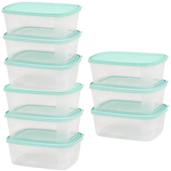 Contenitori alimentari stivocabili e aerei, con più compartimenti per frigorifero/congelatore, contenitori alimentari con coperchio, scatole da picnic stivocabili, plastica BPA libera, 18 pezzi, 3 x 2 l, 2 x 3 l