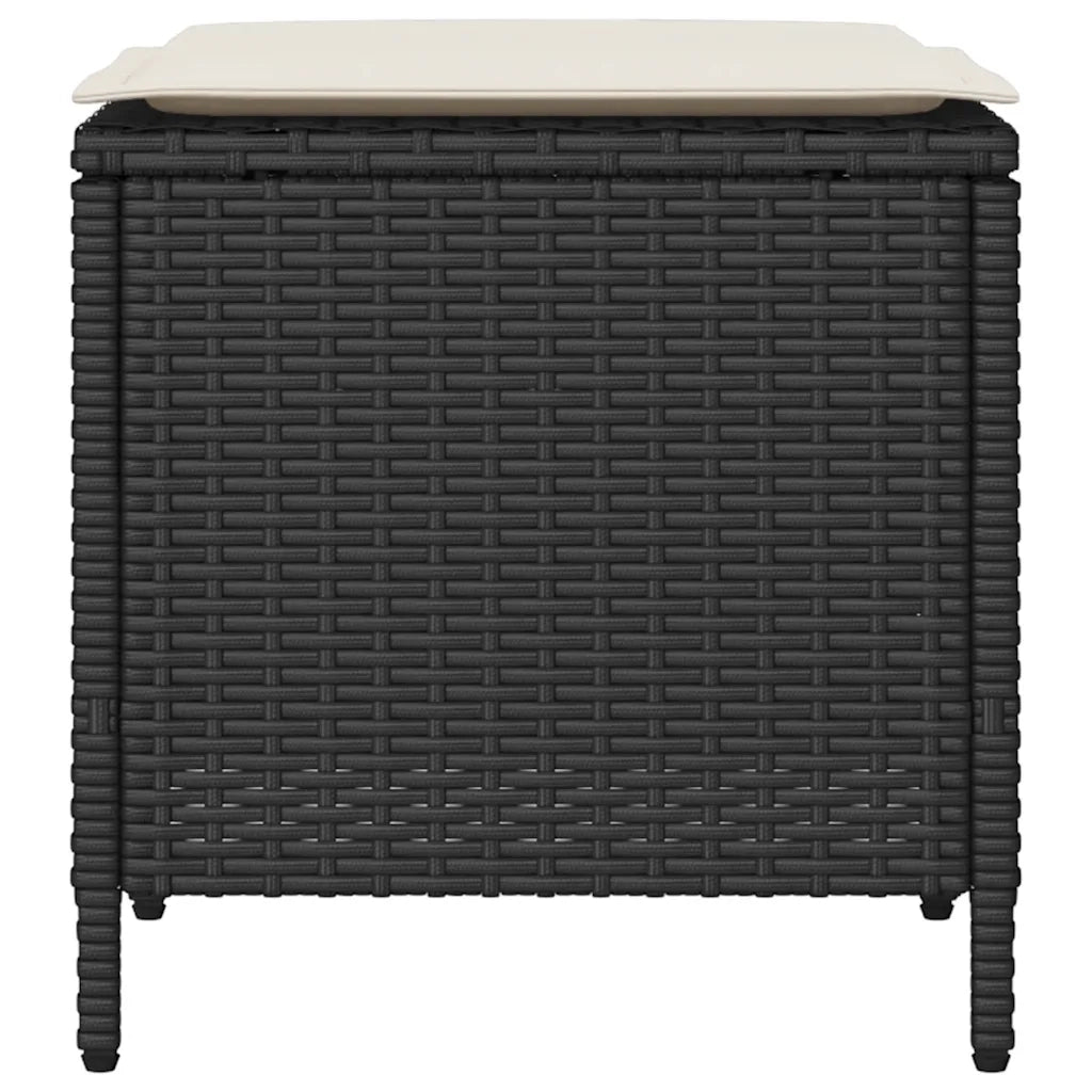 Set Divani da Giardino 4 pz con Cuscini Nero in Polyrattan CFW2110514