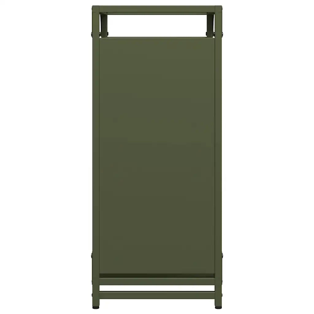 Rastrelliera per Legna da Ardere Verde Oliva 44x28x65 cm
