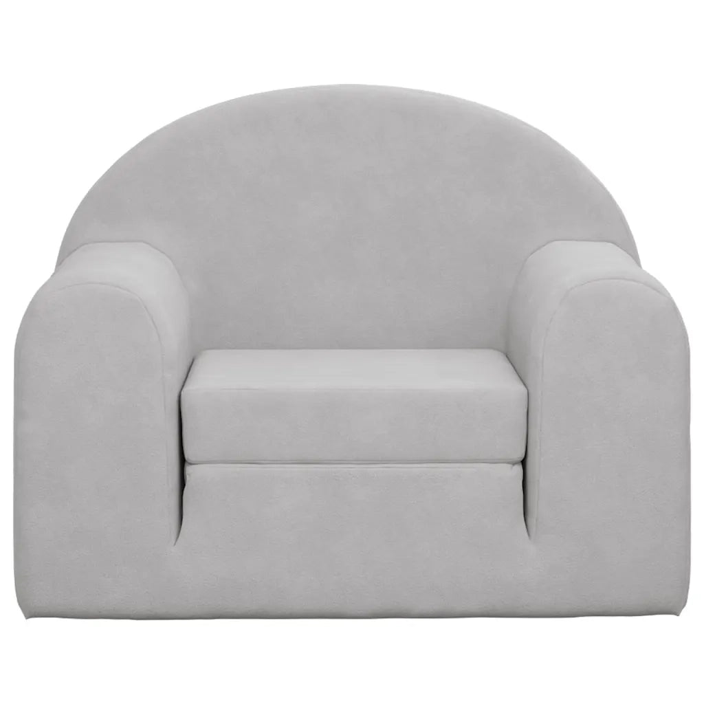 Divano Letto per Bambini Grigio Chiaro in Morbido Peluche 357017