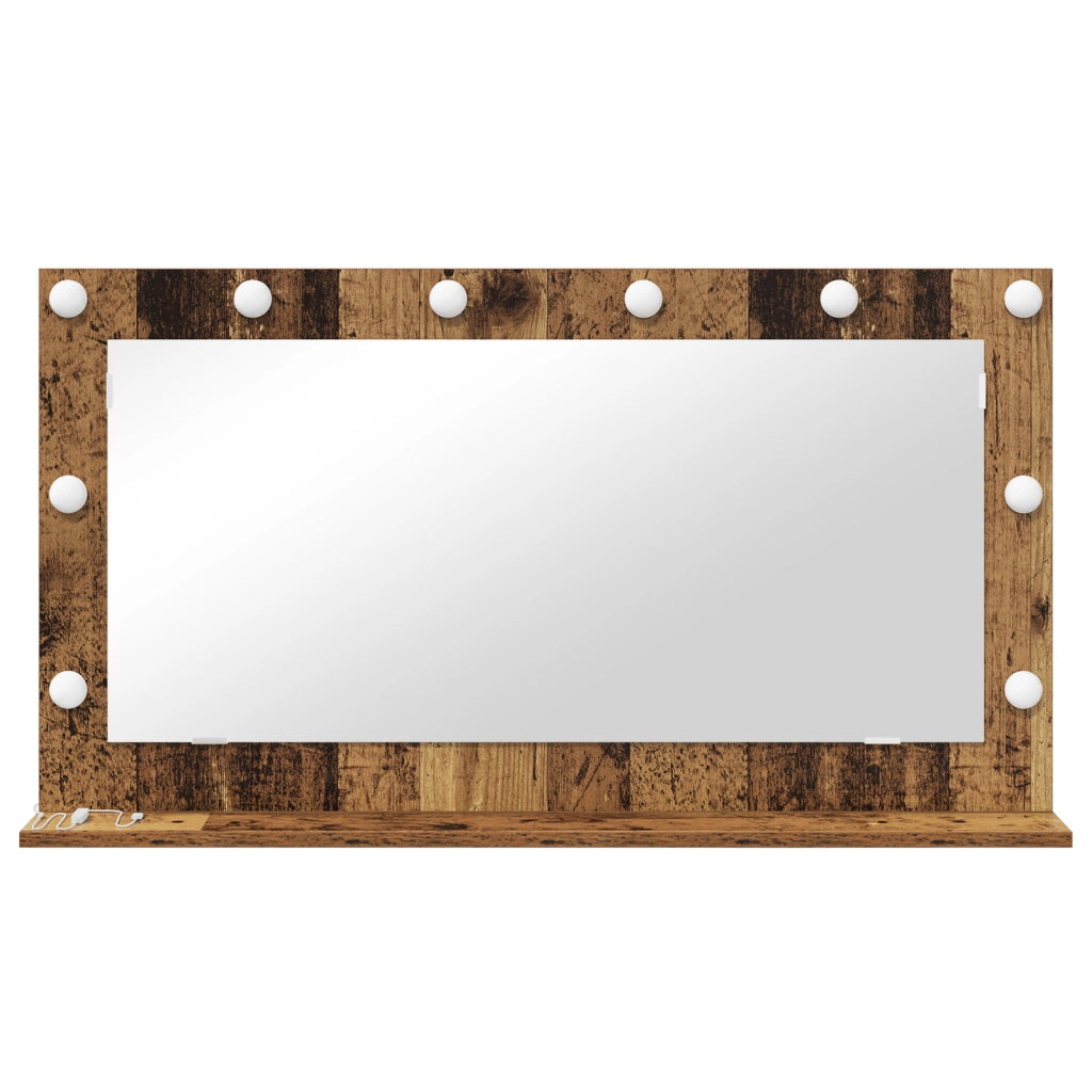 Specchio da Toeletta Legno Invecchiato Legno e Vetro