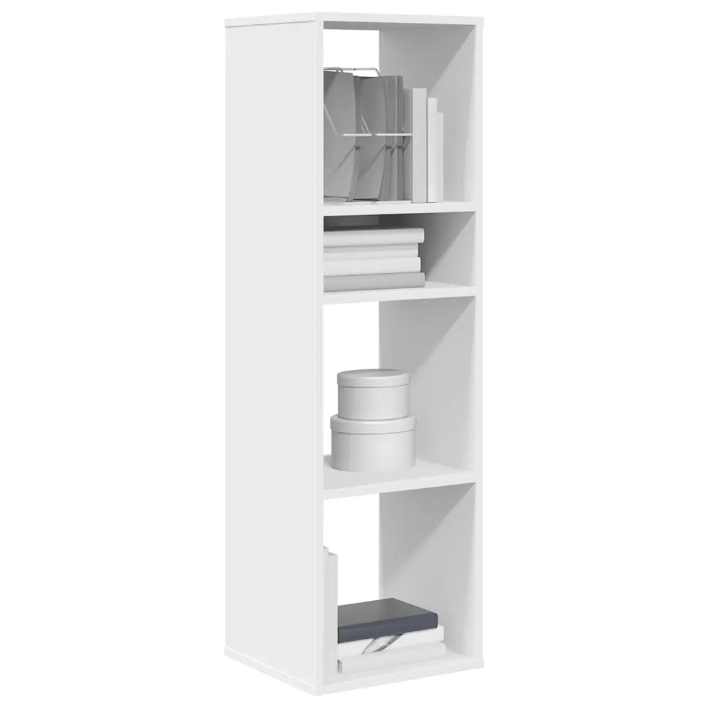 Libreria-Scaffale per Libri-Mobile di Stoccaggio Bianca 34x31x112 cm in Legno Multistrato