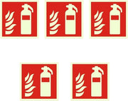 Sticker di emergenza luminosa - adesivo PVC per parete - 150 x 150 mm - uffici - centri commerciali - scuole - 5 fogli - nero - contenuto HTML.