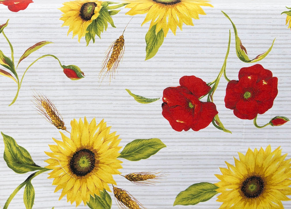 Tovaglia Cucina Copritavolo In 100% Cotone Made Italy Disegno Girasoli RP - 140x240 - Girasoli