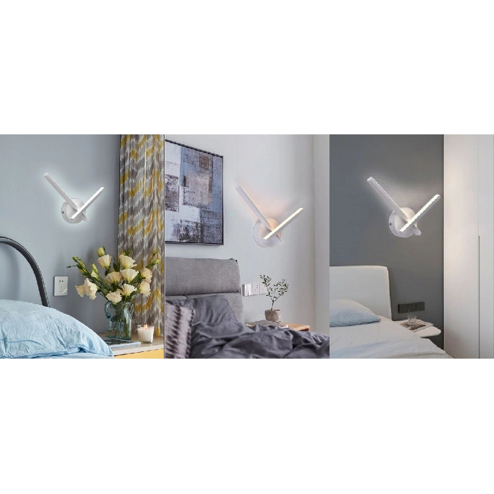Trade Shop - Applique Led Parete 6 W 2 Bracci Incrociati Moderno Luce 3000k 4000k 6500k E67-b -