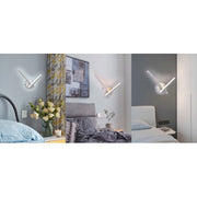 Trade Shop - Applique Led Parete 6 W 2 Bracci Incrociati Moderno Luce 3000k 4000k 6500k E67-b -