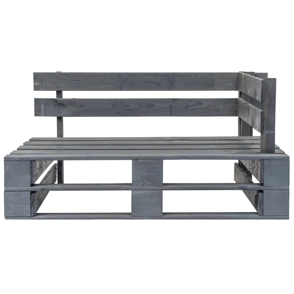 Panca Angolare da Giardino su Pallet in Legno Grigio 44698