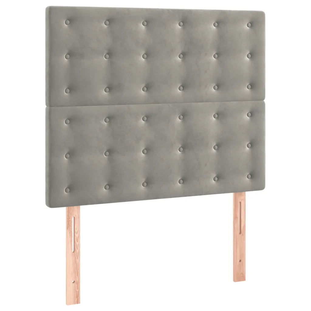 Letto a Molle Materasso e LED Grigio Chiaro 120x200 cm Velluto cod mxl 64645