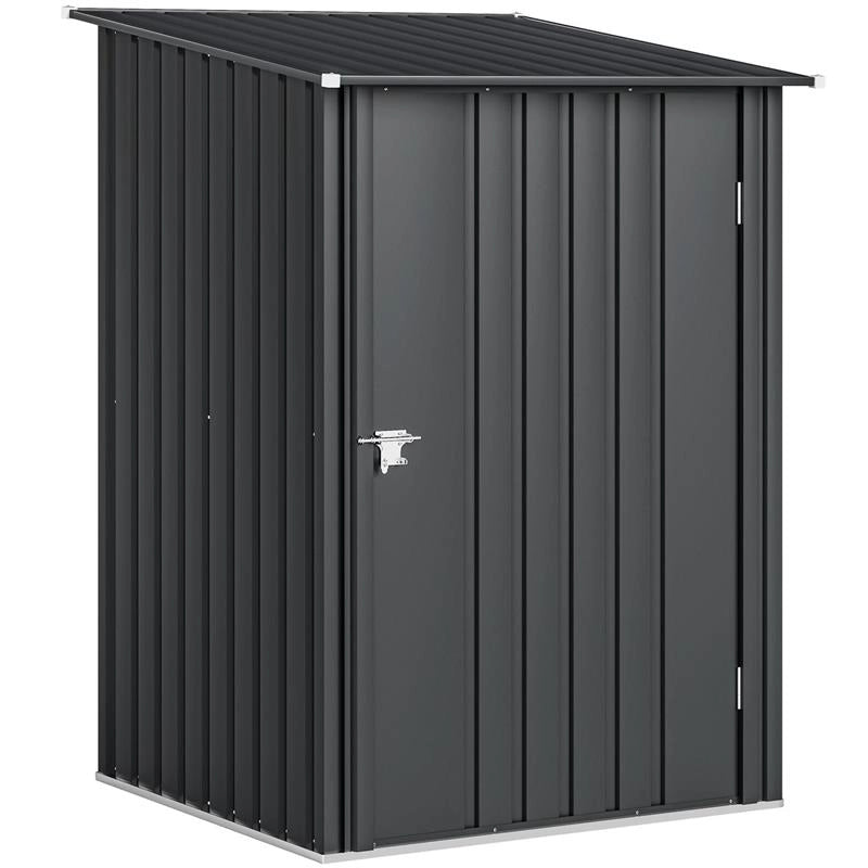 CASETTA DA GIARDINO PORTA ATTREZZI IN ACCIAIO GALVANIZZATO CON PORTA, 100X104X160 CM, GRIGIO SCURO