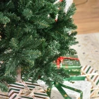 Albero di Natale 210cm Artificiale Pieghevole con Base Rimovibile, 1064 Rami, in PVC e Acciaio, Verde