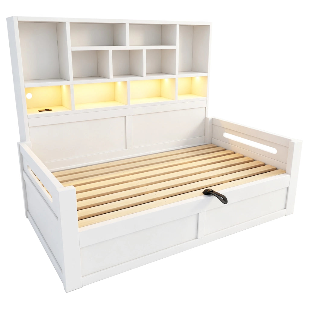 letto singolo mdf bianco 90 x 200 cm