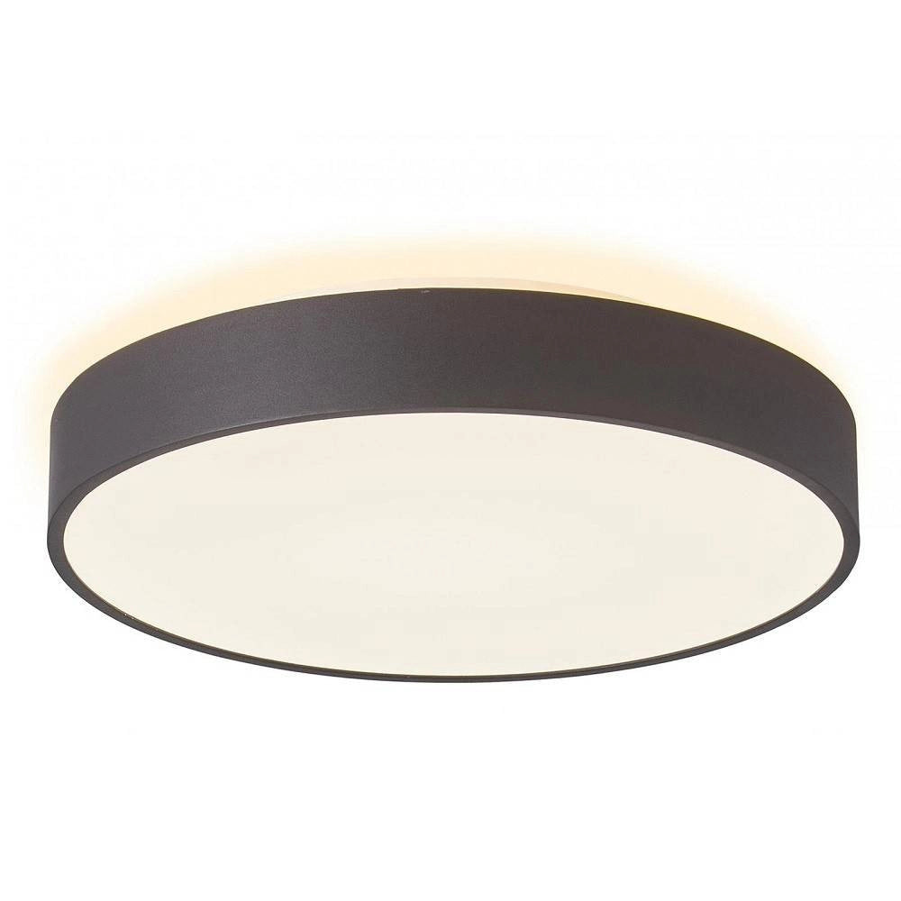 Trade Shop - Plafoniera Moderna Tonda Led 65w Cct 3000k 4000k Lampada Soffitto Muro Luce 60cm - Nero