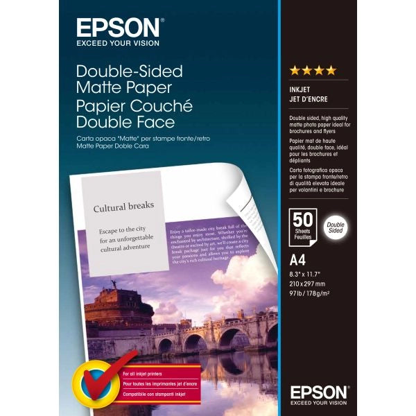 Epson double-sided matte paper - a4 - 50 fogli - C13S041569