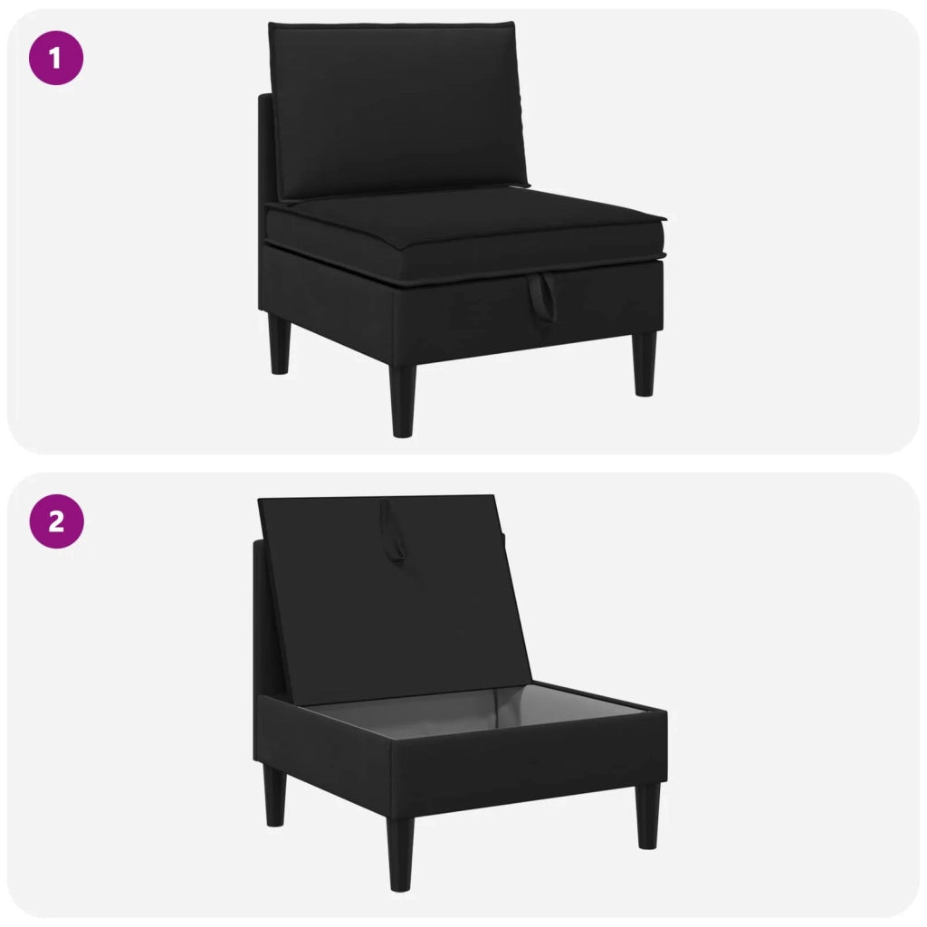 Divano Medio con Storage Nero Velluto 42027121