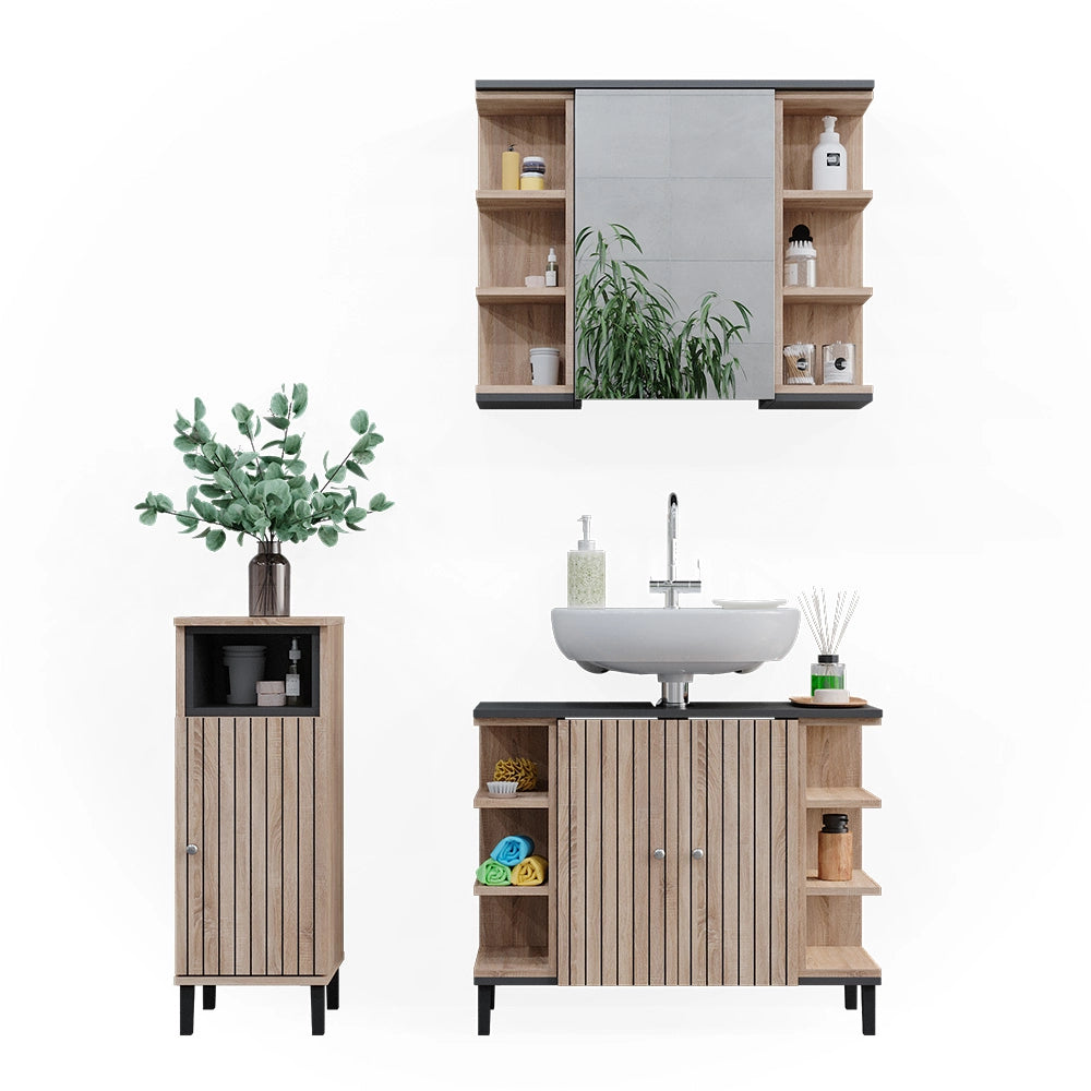 Vicco Set di mobili da bagno Sonoma 3 parti