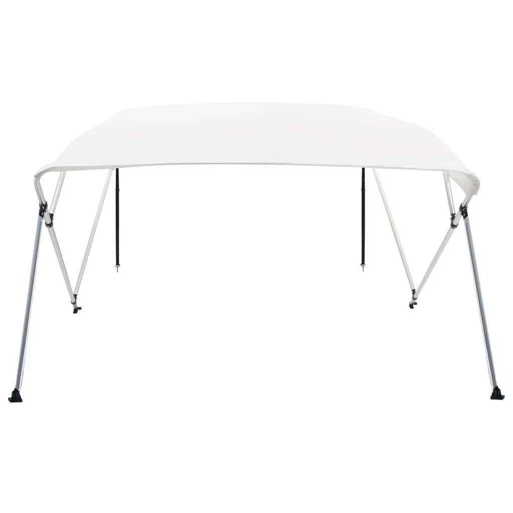 Bimini di Prua con Tendalino a 4 Archi-Tenda da Sole per Bimini di Prua Bianco 243x210x137 cm