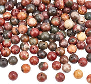 Picasso Jaspiskralen 8 mm - 120 pezzi - Perle naturali rotonde con foro 1 mm per creare gioielli.