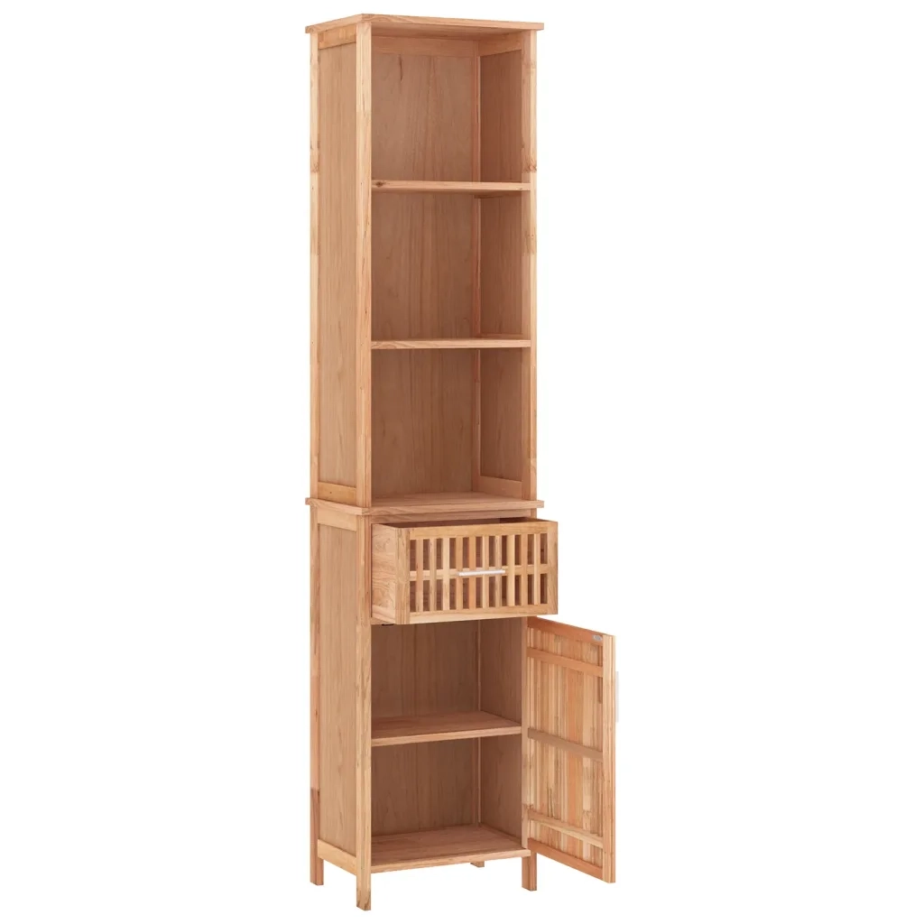 Armadietto da Bagno 42x29x182 cm in Legno Massello di Nocecod mxl 126205