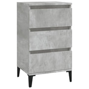 Comodino | Armadio da Notte | Mobiletto da notte Grigio Cemento 40x35x70 cm in Legno Multistrato