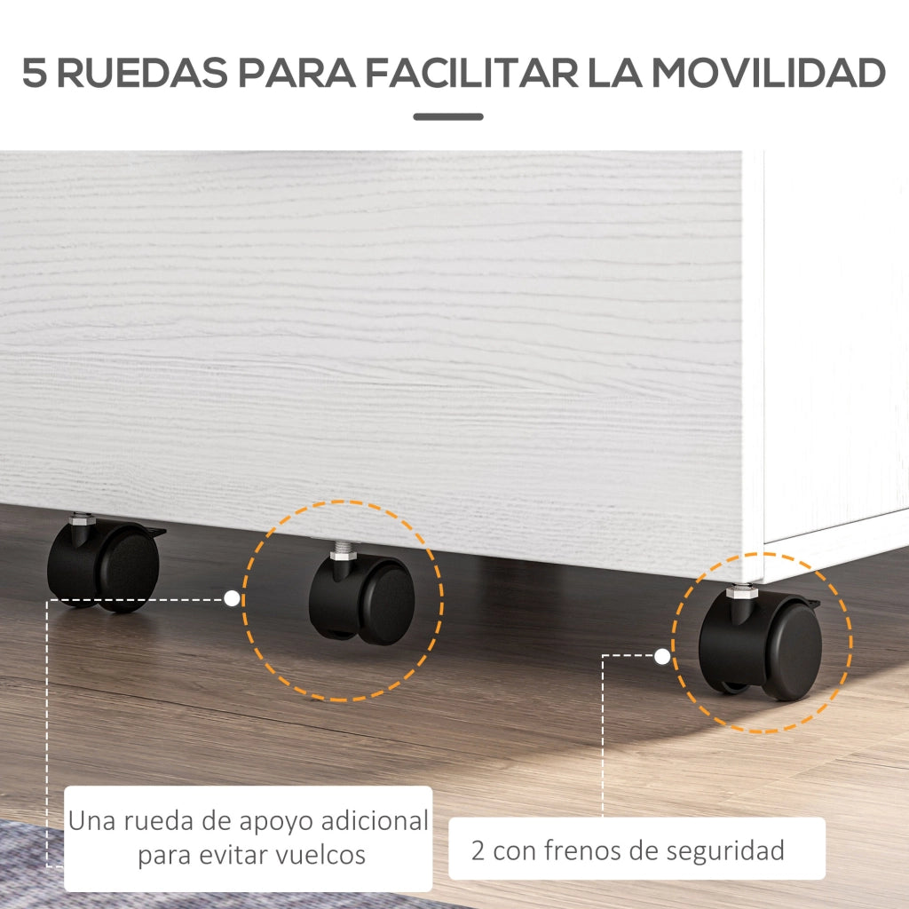 Scrivania con cassettiera ¨C zephmum ¨C 39,5x39x58,5 cm bianco