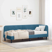 Cornice del letto ad angolo Blu 80 x 200 cm Velluto