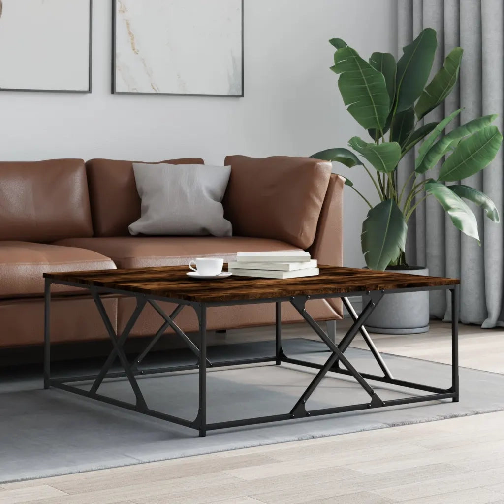 Tavolino da salotto | Tavolino da caff¨¨ | Tavolino da Soggiorno Rovere Fumo 100x100x40 cm Legno Multistrato