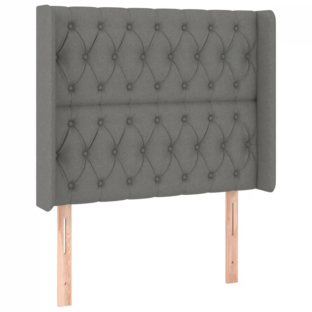 Testiera a LED GrigioScuro 103x16x118/128cm inTessuto