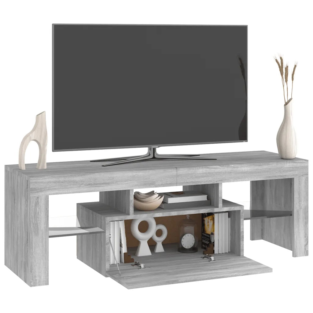 Mobile Porta TV con Luci LED Grigio Sonoma 120x35x40 cmcm 815667