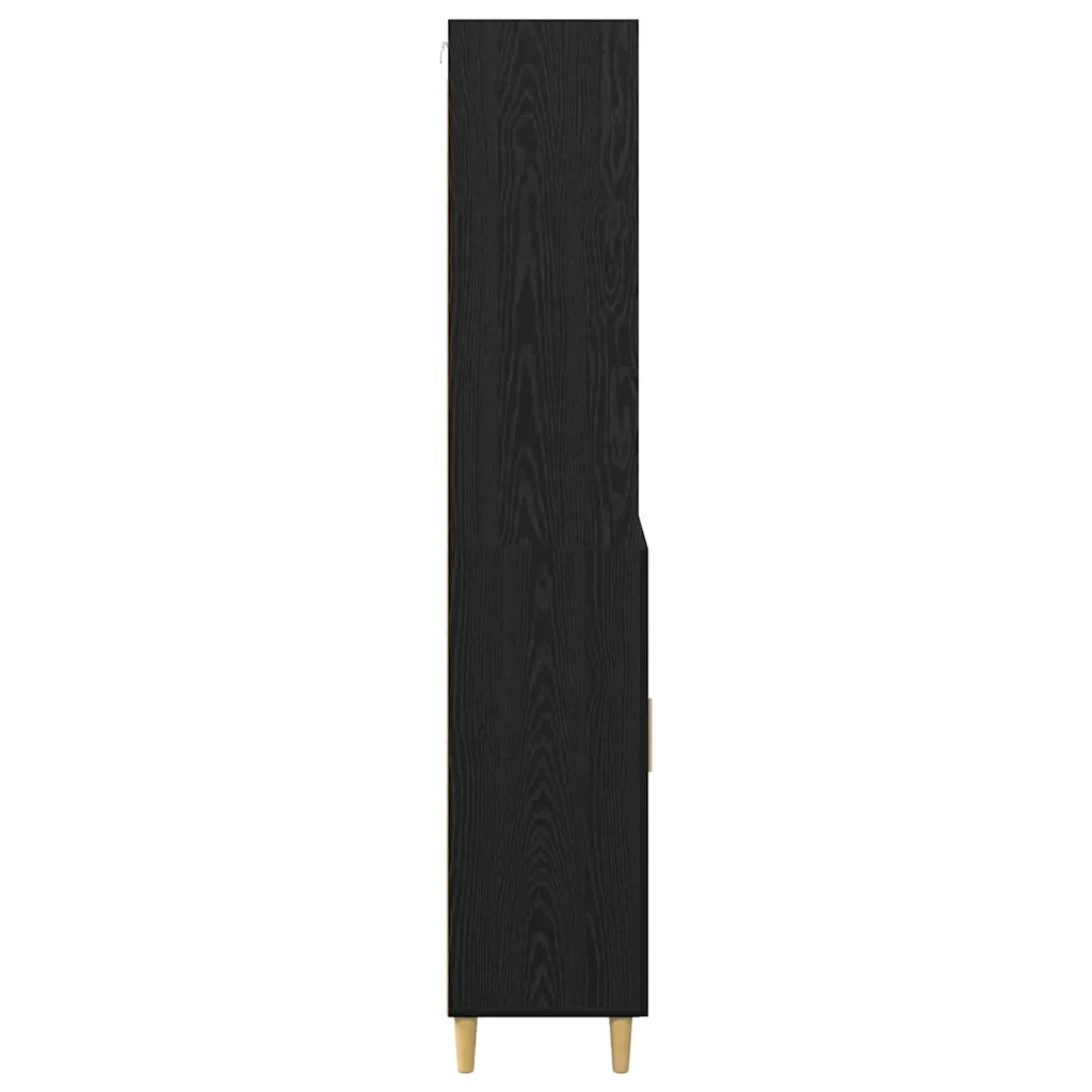 Credenza Rovere Nero 69,5 x 32,5 x 180 cm Legno multistrato