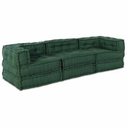 Unità di Divano Modulare 3 pcs Verde Tessuto