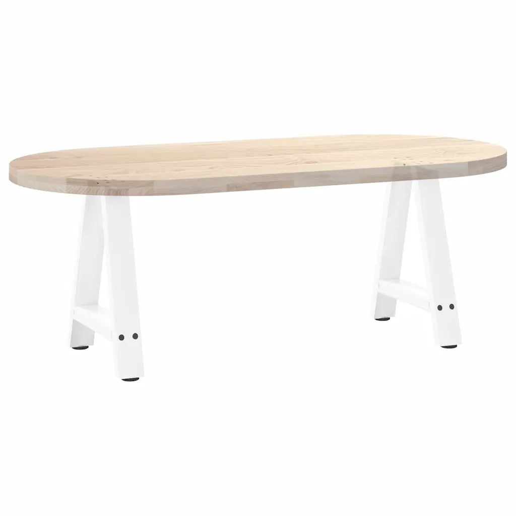 Gambe per Tavolino da Caffè a Forma di A 2 pz Bianche 38x(42-43) cm Acciaio 4012829