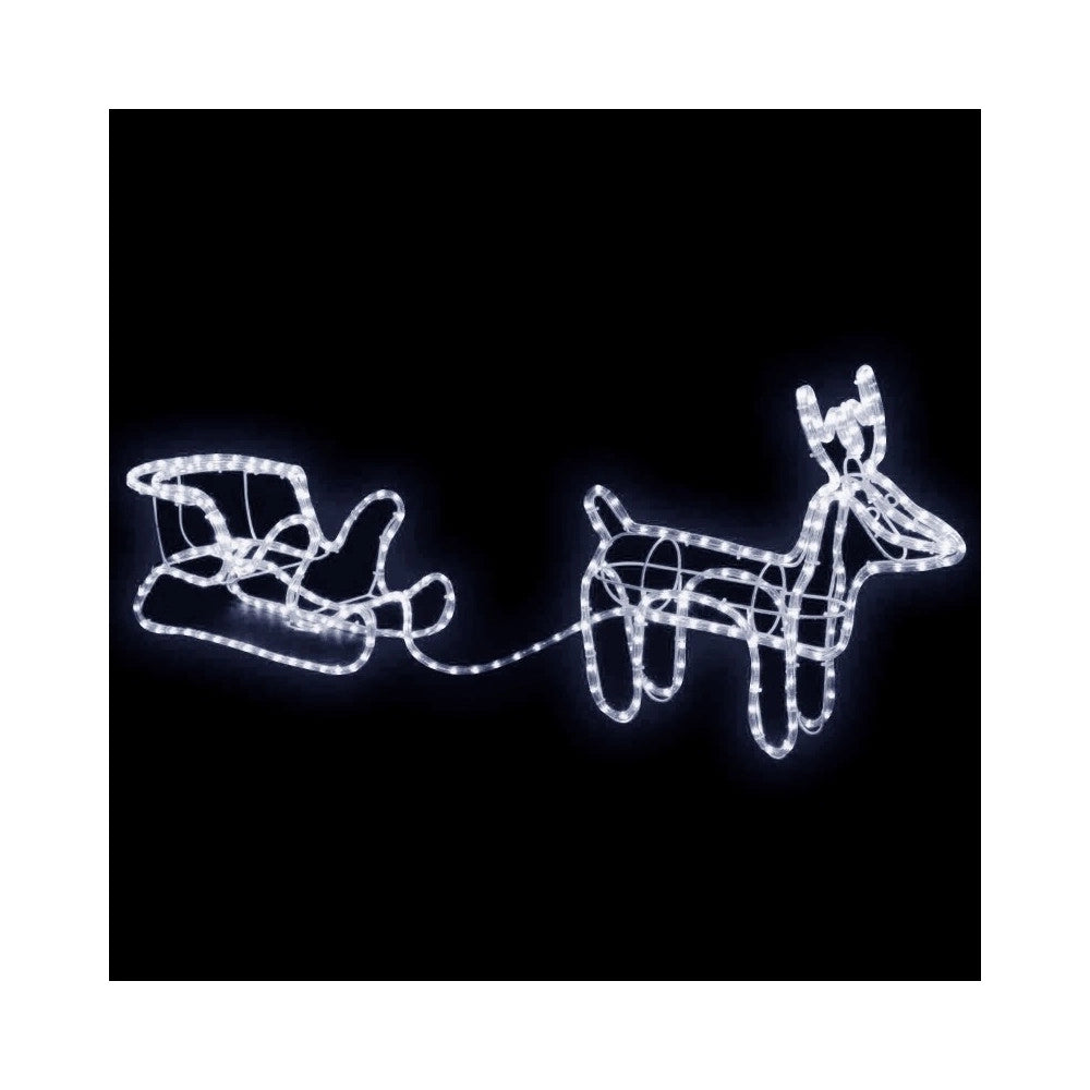 Trade Shop - Renna Con Slitta Luce Luci A Led Ip44 Natale Natalizie Decorazioni Addobbi -