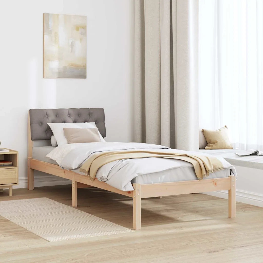 Struttura del Letto con testiera Marrone e taupe 75 x 190 cm 878652