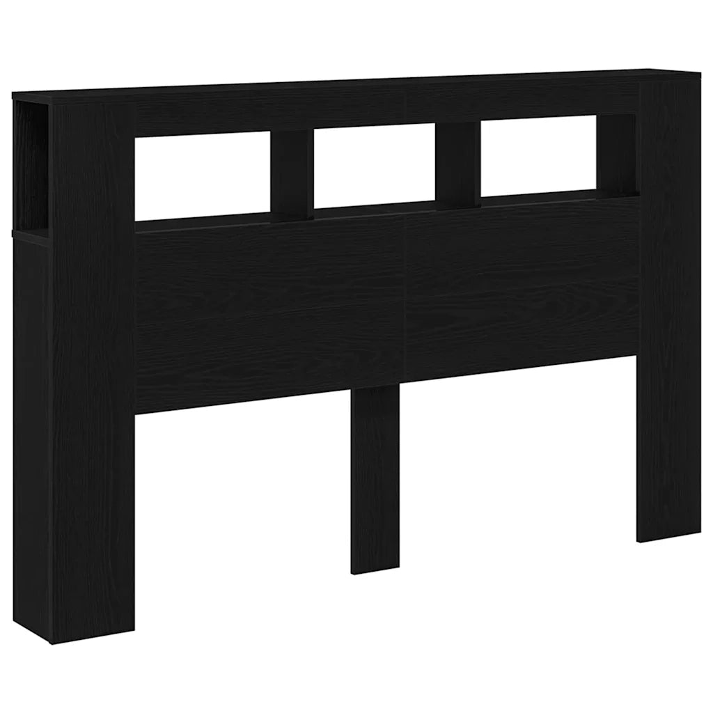 Testiera LED con strisce LED Rovere Nero 160 x 18,5 x 103,5 cm 862213